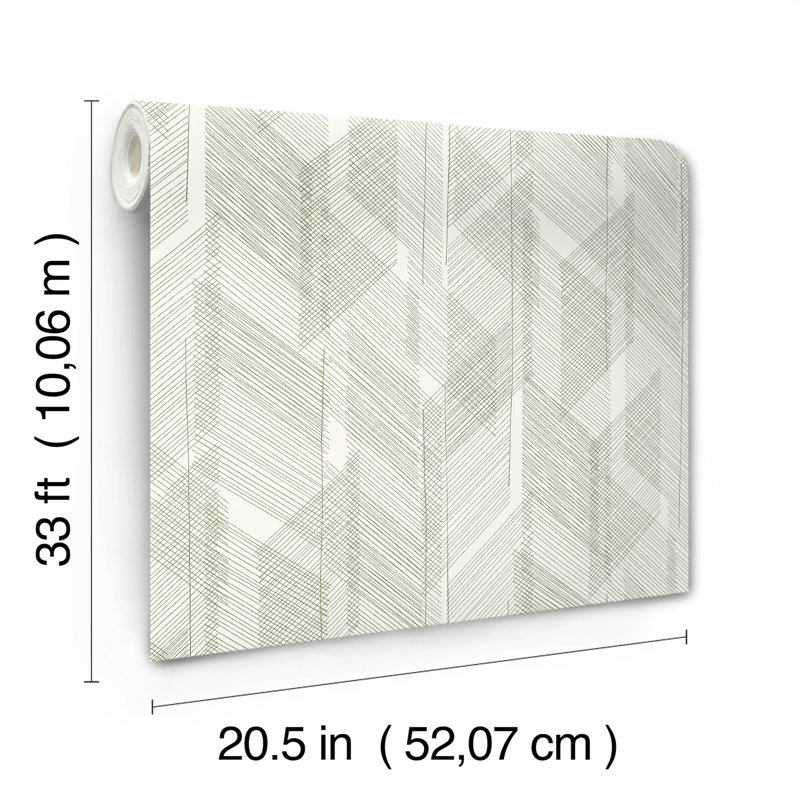 Papier peint Bryant Crosshatch, Vert