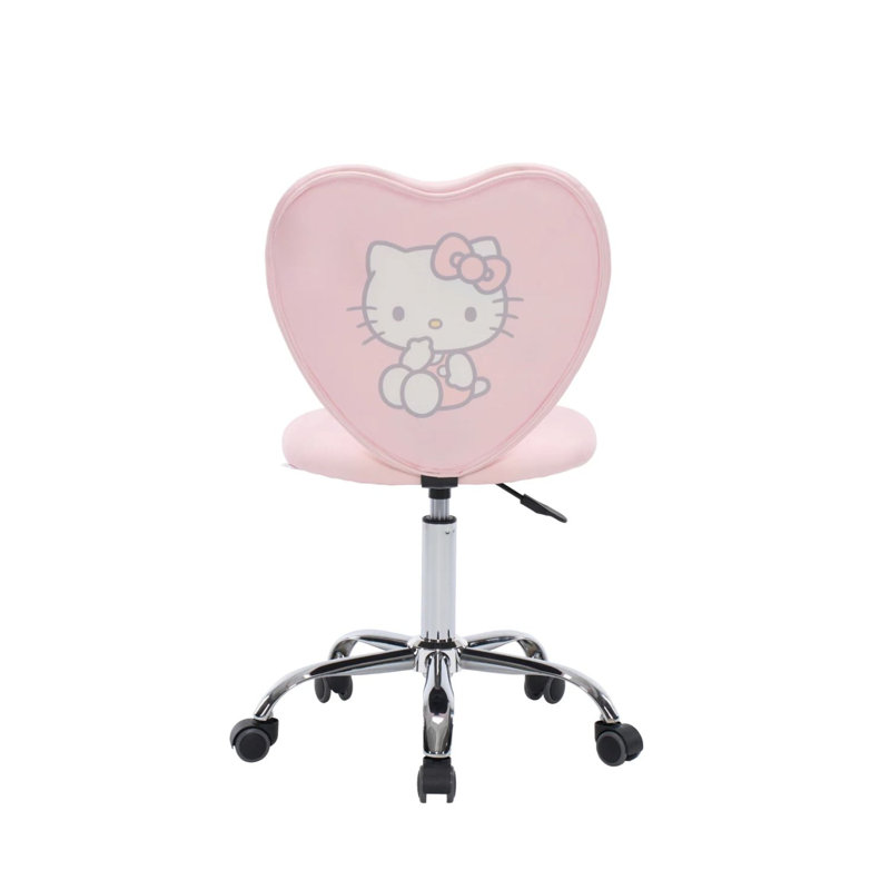 Fauteuil de coiffeuse pivotant avec velours en forme de cœur Impressions Vanity Hello Kitty Sweet Heart