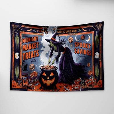 Halloween Retro Halloween advertisements Wall Tapestry