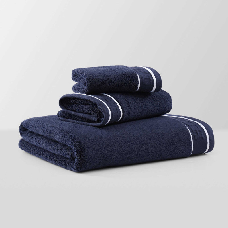Tommy Hilfiger Legacy Solid Cotton 6 Piece Towel Set, Blue