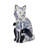 Decorative Chinoiserie Cat Sculpture Figurine for Home Decor - Modern Animal Ceramic Object for Decorations, Office, Table, or Living Room Statue-89124614