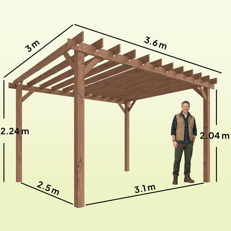 Pergola, 224cm H x 360cm W x 300cm D
