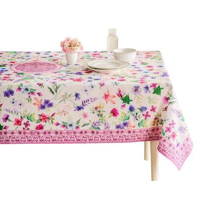 Maison d' Hermine Table Cloth Rectangle Table 100% Cotton 70 x 90 Inches Tablecloth Reusable Decorative for Dining Room Farmhouse Home Valentines Day Decorations Spring Summer - Chardon