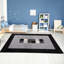 Ephesus Collection Living Room Rugs Bordered Design in Grey/Black-105291542