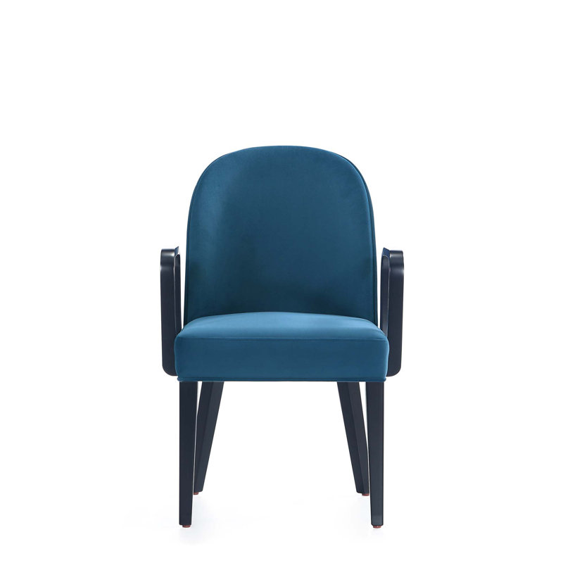 Chaise de salle à manger rembourrée Hillman, Bleu
