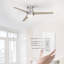 Ventilateur de plafond encastré intelligent à 3 pales 52 po avec télécommande murale et ensemble d'éclairage inclus Gearldean-1618513934