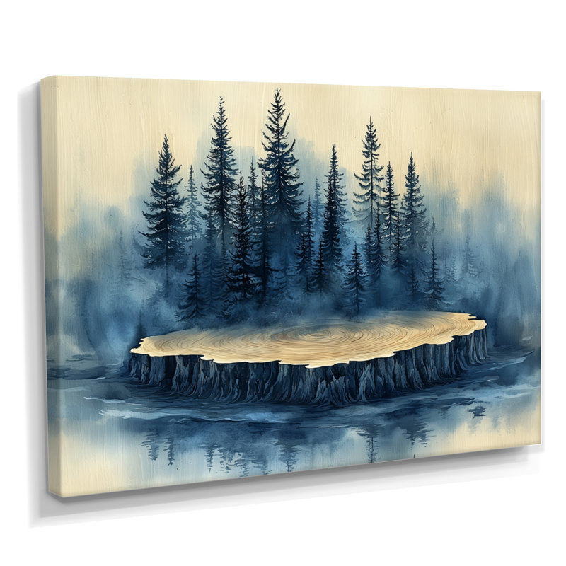 Forêt d'hiver sur bois, diapositive Harmony II - forêt, art mural, H 34 po x l 44 po, Toile tendue, Ne s’applique pas