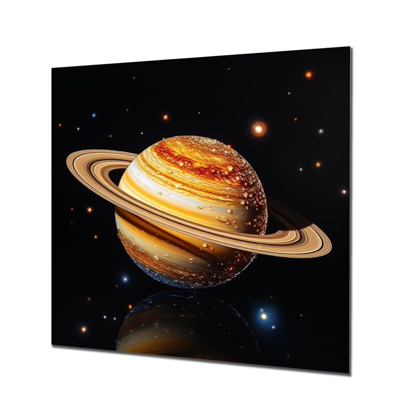 Planète saturne cosmique, univers II, H 16 po x l 16 po x P 1 po