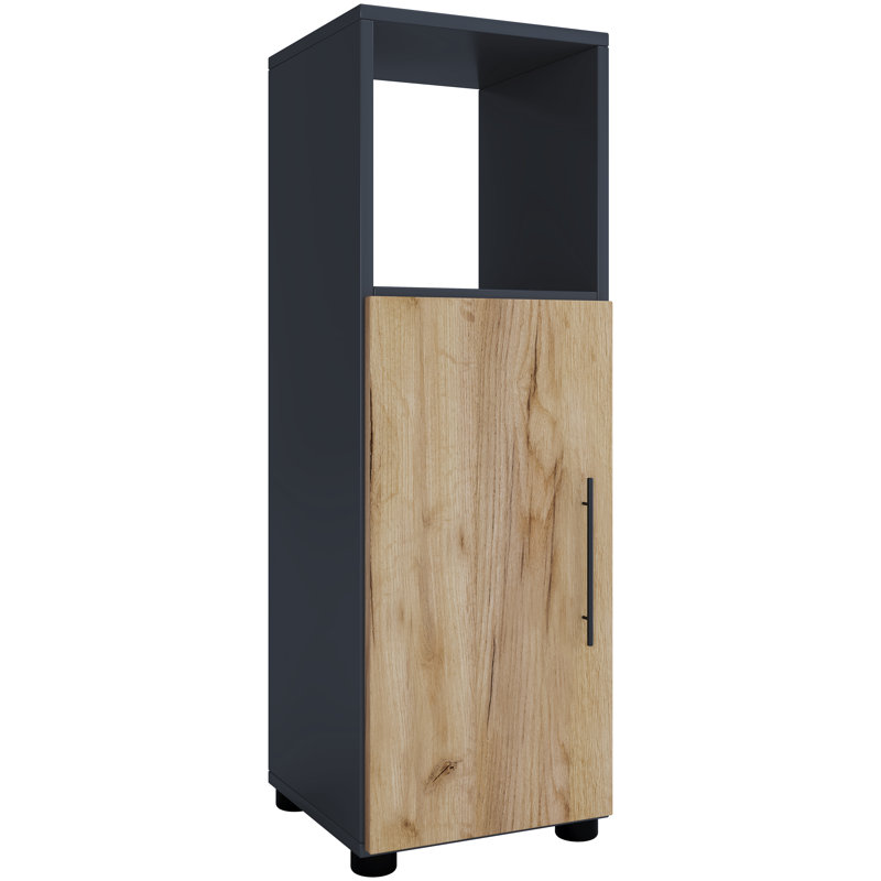 Aubrianah Bathroom Cabinet, Anthrazit/Honig Eiche