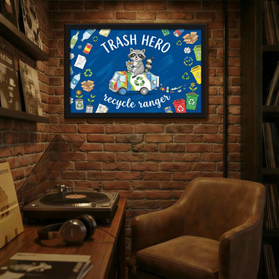Animals Trash Hero Raccoon Recycling Truck Pattern