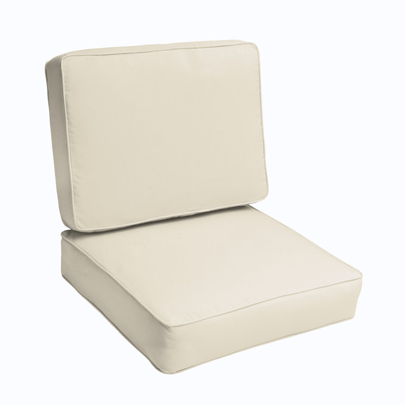 Outdoor 5'' Lounge Chair Seat / Back Cushion, Fresco Natural, 23.5" x 23.5"