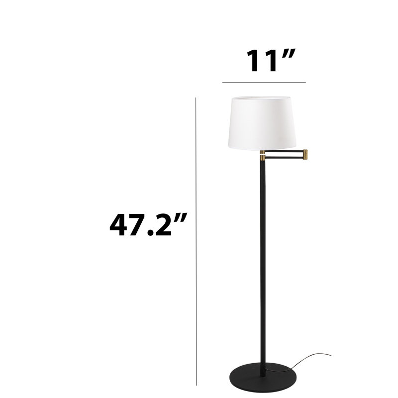 Lampe sur pied avec bras pivotant 1 lumière Empire Shade