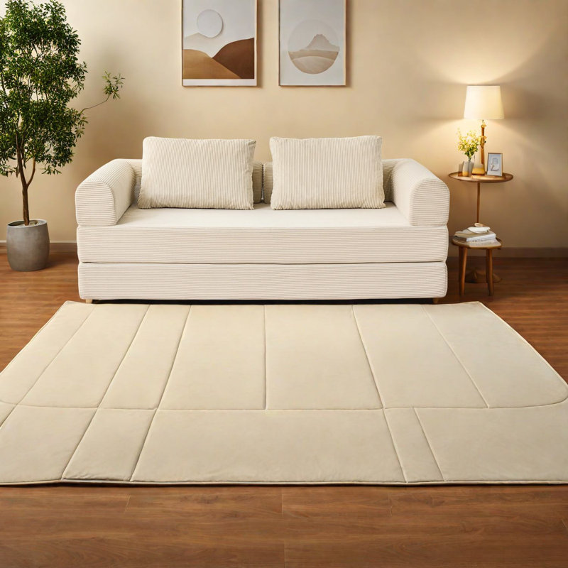 Space-saving Convertible Sofas, Corduroy Beige Design For Living