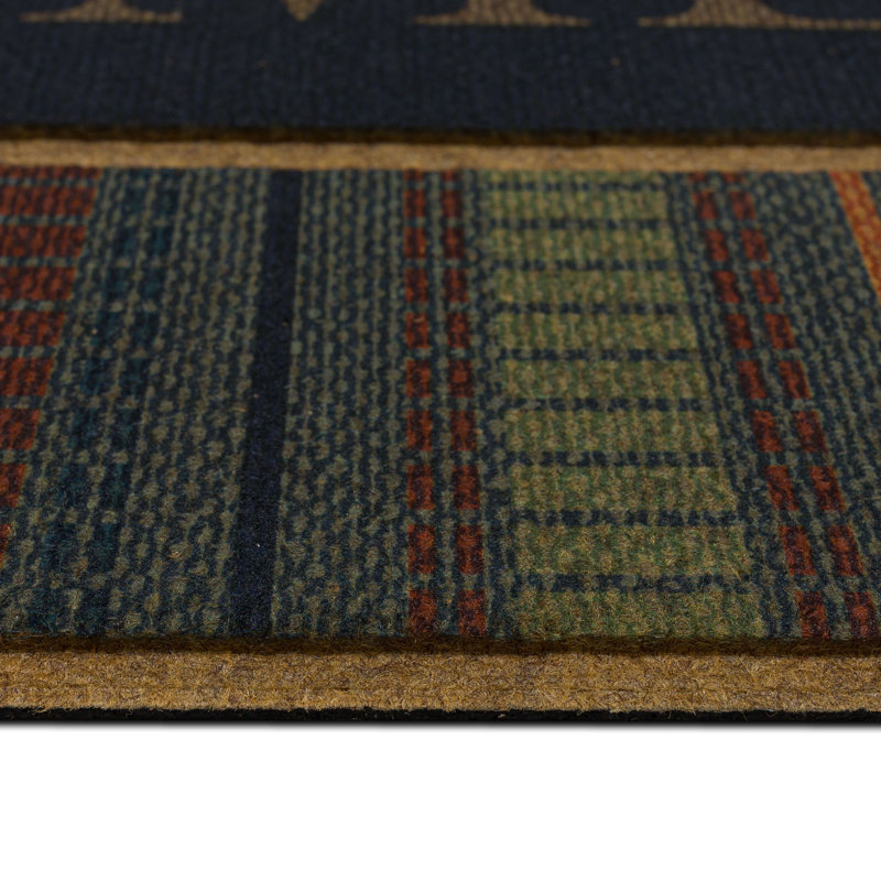 Woven Sign Home Denim Novelty Weather Resistant Non-Slip Outdoor Door Mat