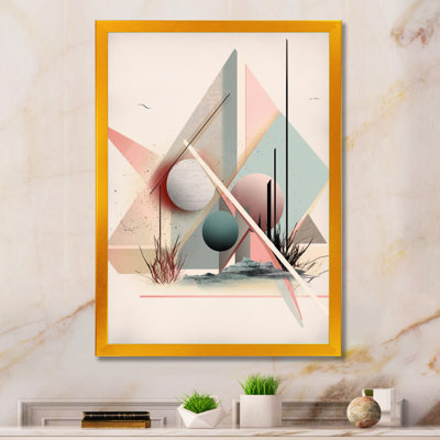 «Mid Century Pastel Mountains II», reproduction d'art moderne sur toile géométrique