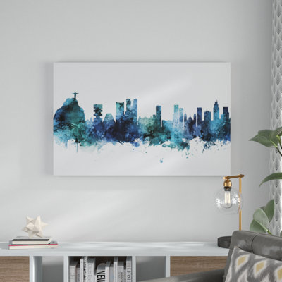 « rio de janeiro », bleu brésil, impression sur toile tendue