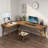 Brown L-Shaped Solid Wood desk-216840649-216840247