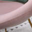 Chaise en velours rose captivante avec construction métallique dorée et support robuste