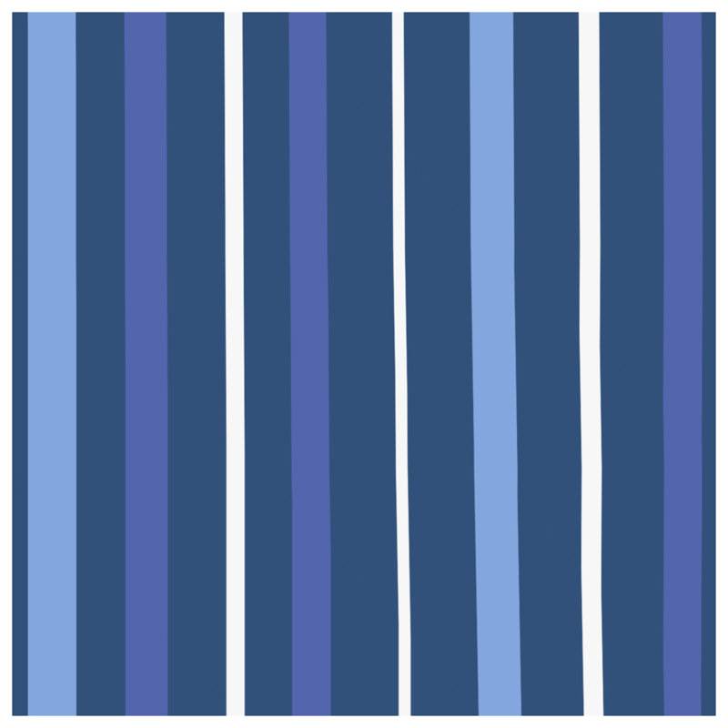 Tapis de bain bleu à rayures verticales, L 34 po x L 21 po