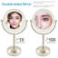Miroir de table chromé à double face éclairé 1X / 10X
