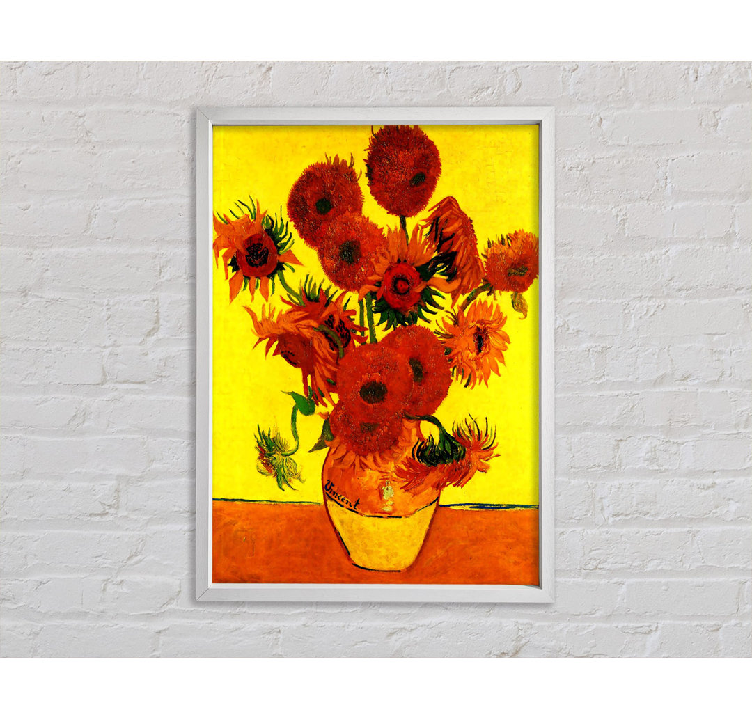 Van Gogh Stillleben Vase mit fünfzehn Sonnenblumen 3 - Einzelbildrahmen Kunstdrucke auf Leinwand