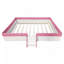 Structure de lit de jour grand rembourré avec clôture et escalier (rose et blanc)-831130001-871428667