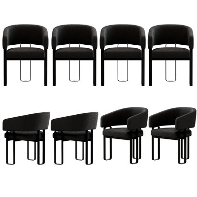 Chaises de salle à manger en tonneau Modern rembourrées (ensemble de 8)