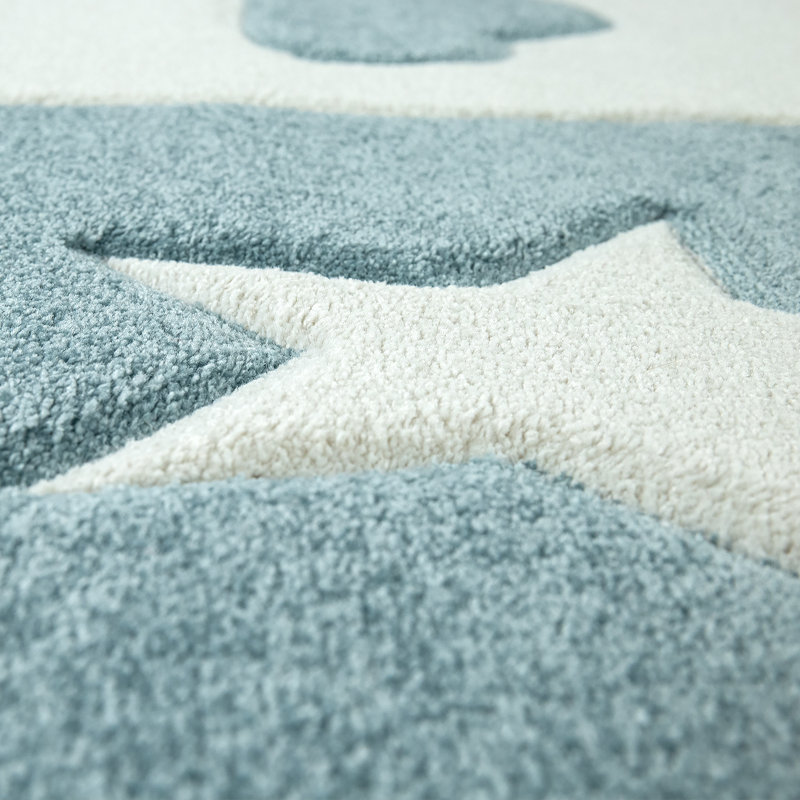 Conaway Machine Woven Blue/Grey/White Rug, Square 133cm