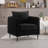 Modern, Single, Accent Chair, Black Velvet, Plump Pillow, Non - Slip Pads, Bedroom, Comfortable, Good Structure Mid-century Metal Legs, Living Room, Office Reading, Soft, , Easy To Install-1862565464