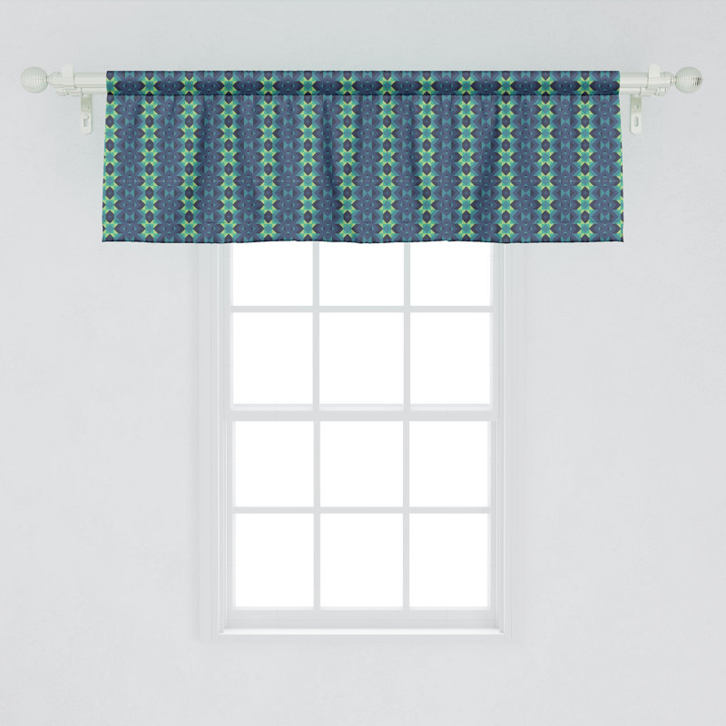 Cantonnière bleu et vert Ambesonne, L 54 po x L 18 po