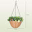 59.98 cm H Faux Foliage Plant in Wicker/Rattan and Concrete Pot and Planter