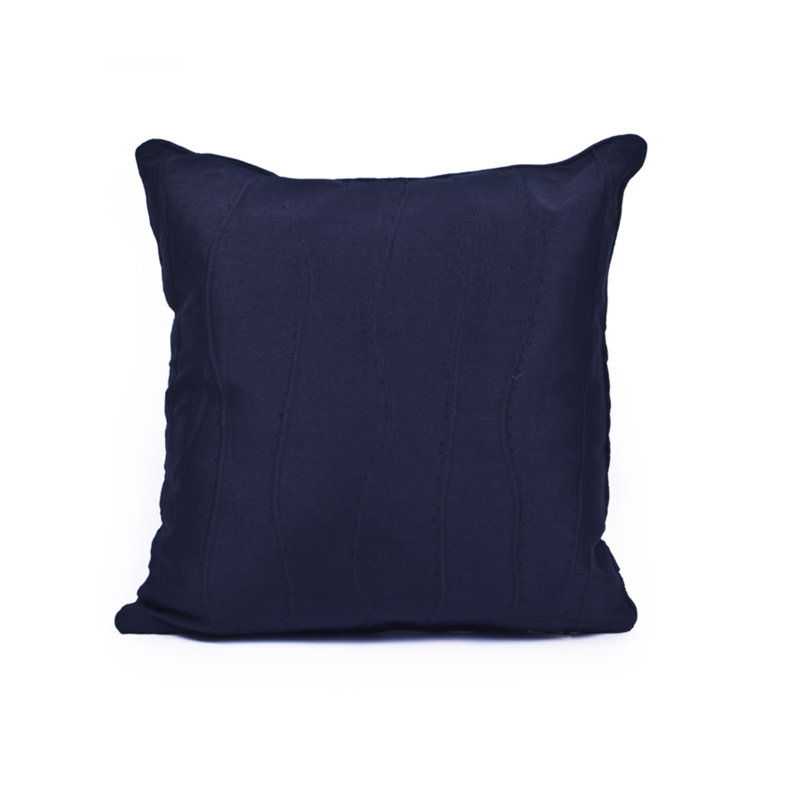 Flo Square Pillow Cover & Insert, Navy