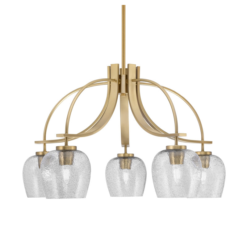 Lustre Cavella Light, H 16,5 po x l 27,25 po x P 27,25 po, Laiton New Age, 5