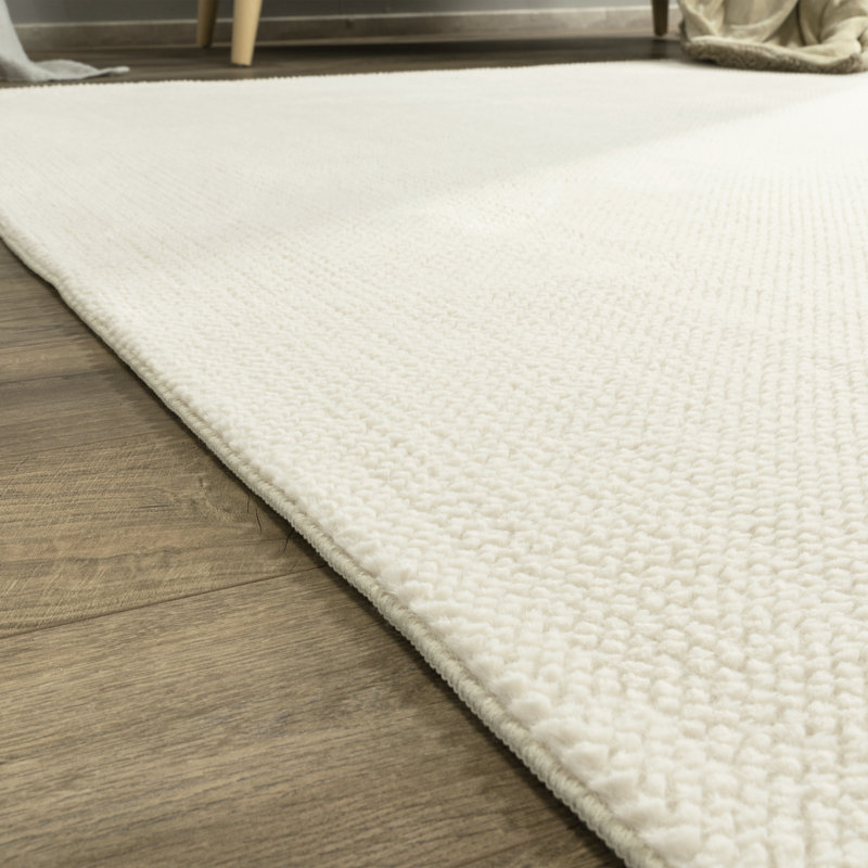 Sevilla Uniform Colour Area Rug, Rectangle 160cm x 220cm, Light Beige