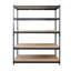 Étagère de rangement en acier thermolaqué noir mat à 5 niveaux avec tablettes HDF Ar Shelving-1390618743