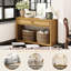Console rustique en bois avec tiroirs de rangement et tablette ouverte - Table d'entrée élégante pour le couloir et le salon-1952218020