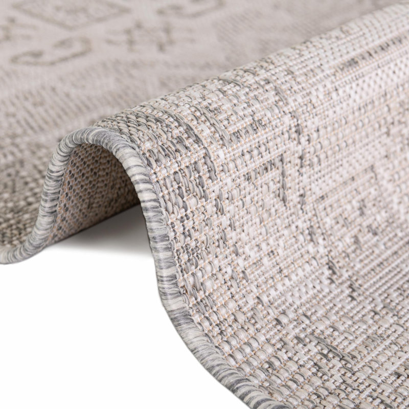 Tapis intérieur / extérieur naturel Arletha Southwestern, Rectangle 9 pi x 12 pi