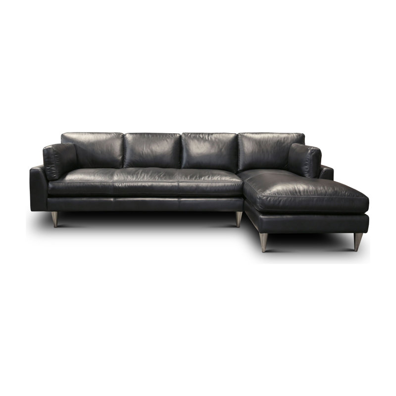 Canapé modulaire en cuir fleur Skyana, Face à la droite