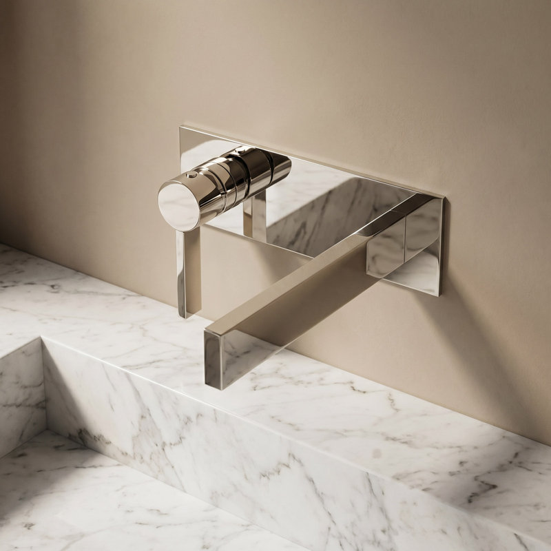 Wall Mounted Bathroom Faucet, Polished Gold