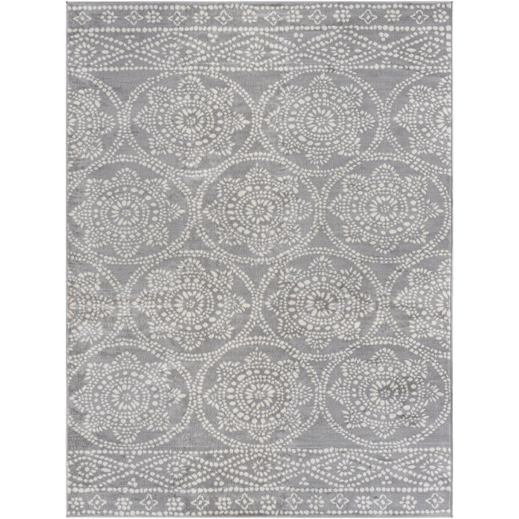 Addilee Geometric Grey Area Rug