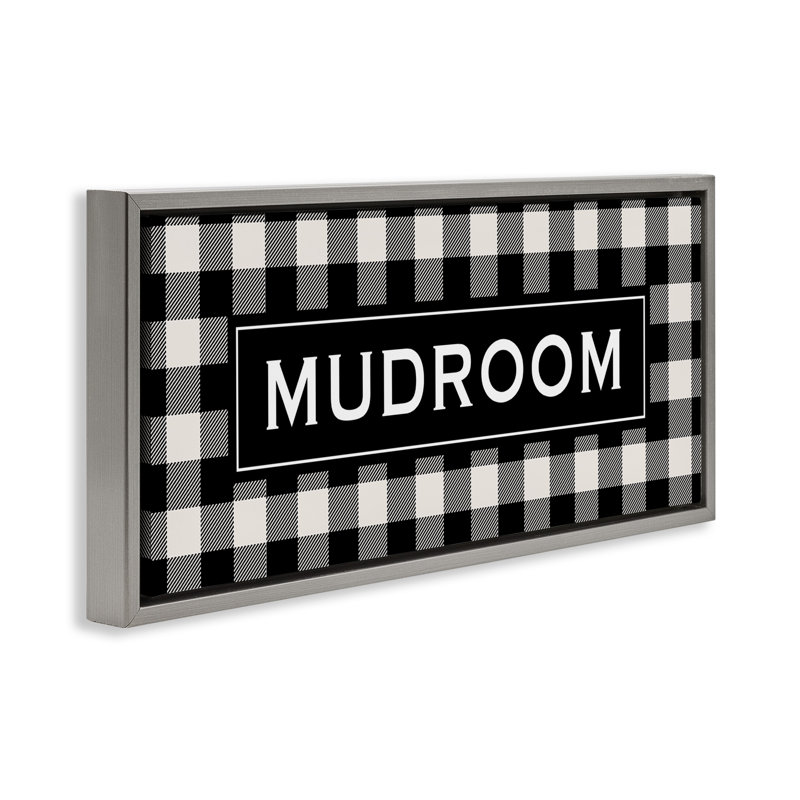 Mudroom Classic New England Plaid, Cadre flottant gris lustré, H 14 po x l 31 po