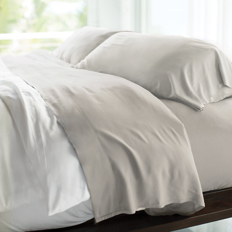 Ensemble de draps en rayonne de bambou Resort, Très grand, Gris havre