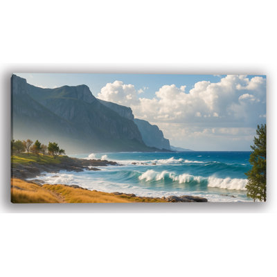 Majestic Coastline Wave Canvas Wall Art - 20x40