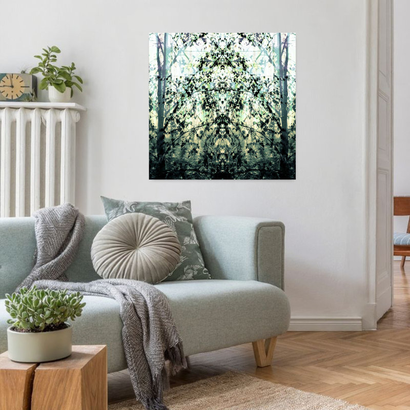 Art contemporain contemporain, forêt éthérée abstraite, art mural, H 32 po x l 32 po