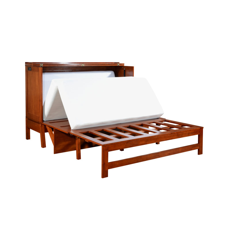Lit escamotable en bois massif Jarita, Cherry