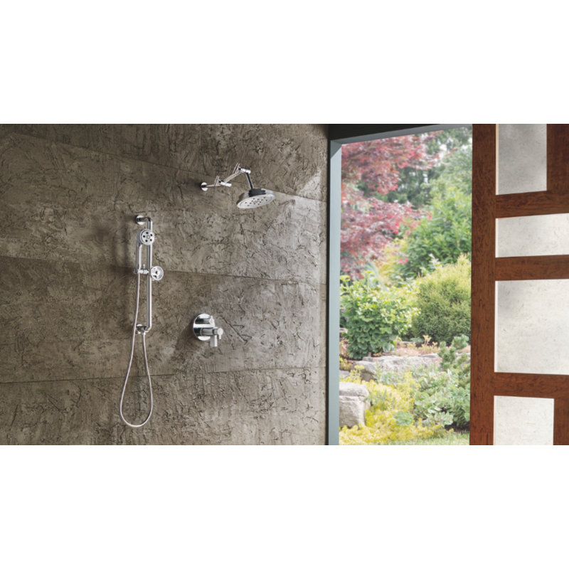 8” H2OKinetic® Round Multi-Function Wall Mount Showerhead, Polished Nickel
