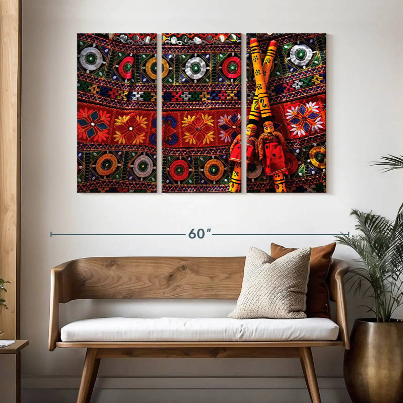 Artisanat Lelend Gujerat, H 32 po x l 50 po