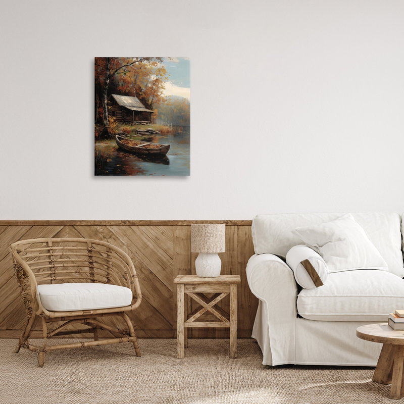 «Autumn Cabin Canoe», par Arlington Prints, H 20 po x l 16 po