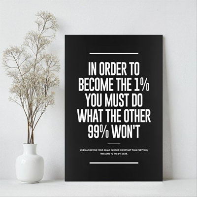 1Pc Framed Canvas Poster Print Motivational Quotes, Black and White Contrast Text Design, Modern Minimalist Style Wall Art Decor, Perfect for Room Decor Living Room Bedroom Office Kitchen Bathroom Home Decor, Ideal Home Wall Decoration Gift, 2D Flat