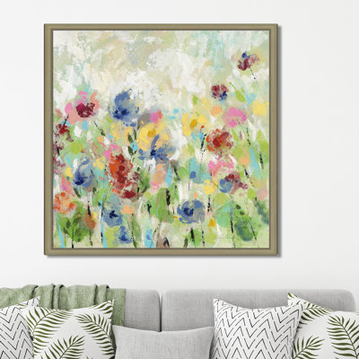 «Springtime Meadow Flowers II», reproduction de peinture acrylique sur toile